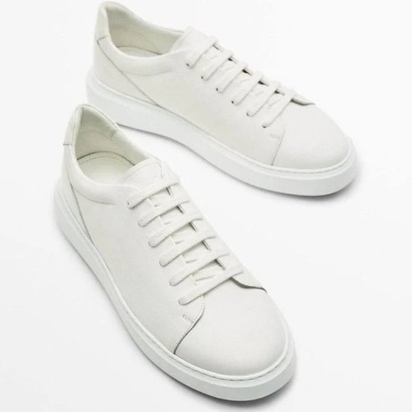 ★ Massimo Dutti★ Suede sports sneakers 12122650525 Massimo Dutti MEN 100% LEATHER NAVY BLUE Suede Brown